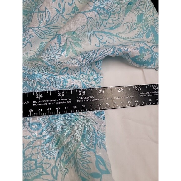 Sigrid Olsen 100% Linen Floral Popover Blouse Button Side Detail Women's 2X Plus - Picture 6 of 7